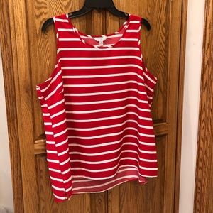 Red and white dressy tank